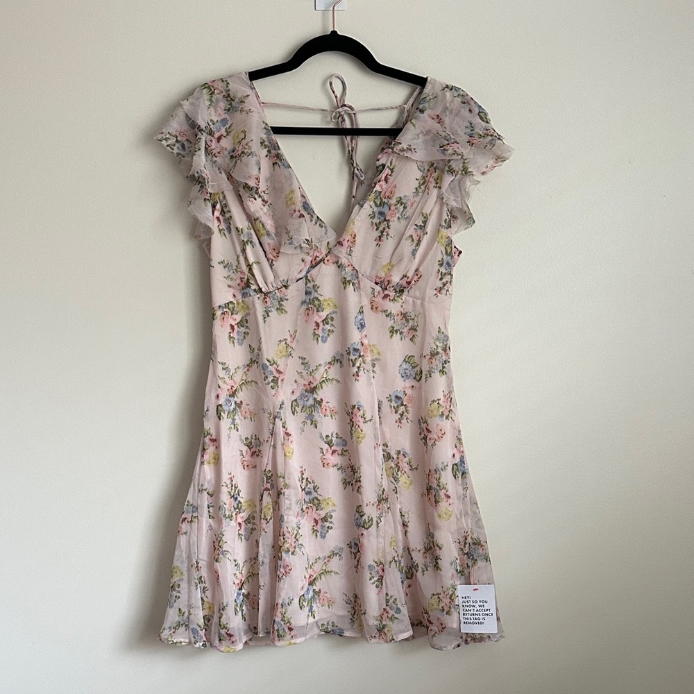 ASOS Floral Spring Backless Easter Dress - Pink and Cream